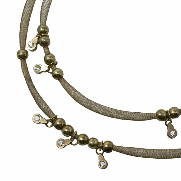 Vintage Youai Mesh Cord Necklace and Pierced Dangle Earring Set on Card -Hey Viv - Picture 5 of 7